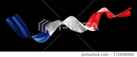 France flag isolated on black background 3D render 115696908