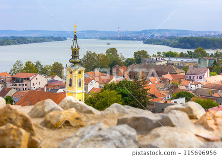 Belgrade, Serbia panoramic view with church, Zemun 115696956