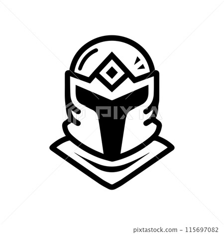 game clan logo or modern line icon. Vector line art and icon design with bold outline. Black and white Pixel Perfect minimalistic symbol isolate white background. Creative logotype 115697082