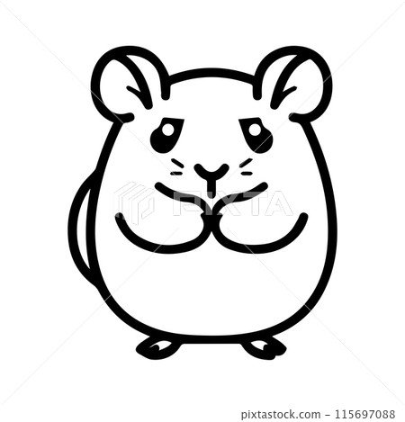 hamster logo or modern line icon. Vector line art and icon design with bold outline. Black and white Pixel Perfect minimalistic symbol isolate white background. Creative logotype hamster logo or modern line icon. Vector line art and icon design with bold outline. Black and white Pixel Perfect minimalistic symbol isolate white background. Creative logotype 115697088