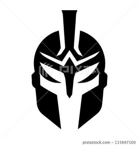 Gladiator power logo or modern line icon. Vector line art and icon design with bold outline. Black and white Pixel Perfect minimalistic symbol isolate white background. Creative logotype 115697100