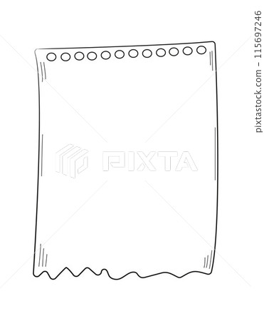 Weekly planner and blank sheets of paper in a doodle style. Pages for To-Do lists, 115697246