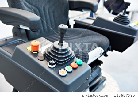 Joystick on seat for construction vehicle 115697589