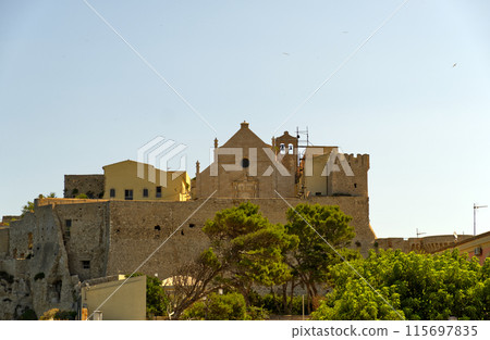 anta Maria a Mare abbey in San Nicola island Tremiti islands, Puglia, Italy anta Maria a Mare abbey in San Nicola island Tremiti islands, Puglia, Italy 115697835