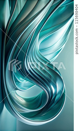 Aquamarine abstract design with sleek lines, set against a deep blue background, generative ai 115698404