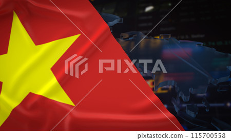 The Vietnam flag for Business concept 3d rendering. The Vietnam flag for Business concept 3d rendering. 115700558