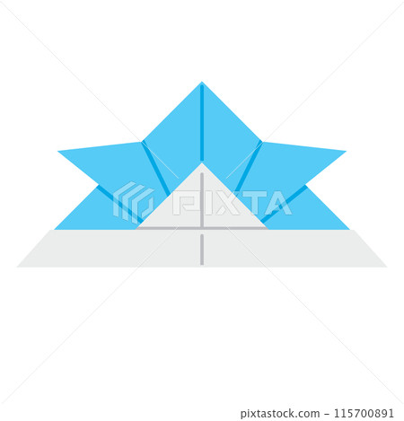 Origami helmet illustration, color, no lines Origami helmet illustration, color, no lines 115700891