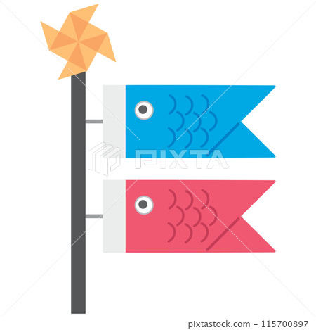 Origami carp streamer illustration color no lines Origami carp streamer illustration color no lines 115700897