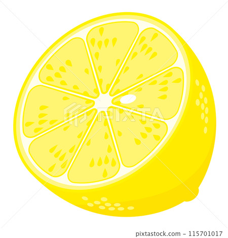 檸檬切成兩半的插圖 顏色無線 115701017
