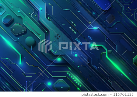 Blue and green stylish technology background 115701135