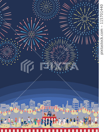 Diverse Bon Odori and Fireworks Background 2 Diverse Bon Odori and Fireworks Background 2 115701440