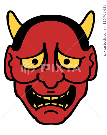 Illustration of a Hannya mask 115702433