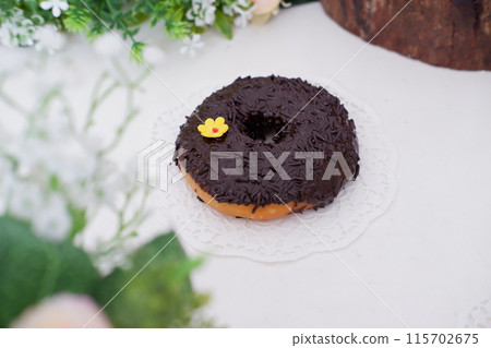 donuts with delicious layers as a background donuts with delicious layers as a background 115702675