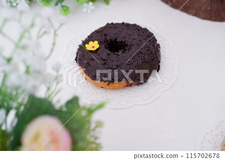 donuts with delicious layers as a background donuts with delicious layers as a background 115702678