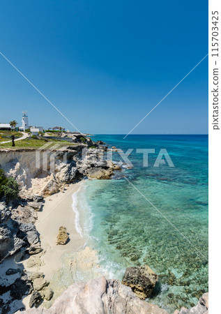 Scenic view of Caribbean Ocean at Punta Sur, Isla Mujeres 115703425