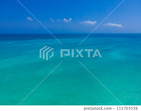Drone view of Caribbean Sea at Isla Blanca, Mexico Drone view of Caribbean Sea at Isla Blanca, Mexico 115703538