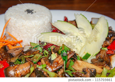 Beef Pad Kaprao thai food 115703661