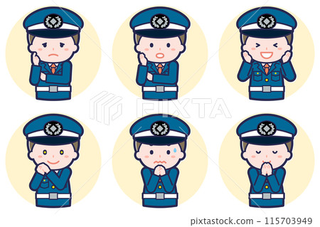 Male security guard pose set_04 - Stock Illustration [115703949] - PIXTA