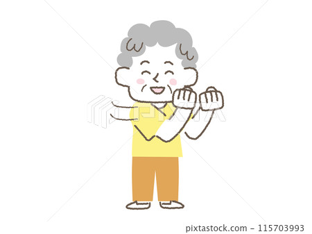 一位高級女性做運動的插圖 一位高級女性做運動的插圖 115703993