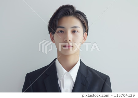 日本年輕男子穿西裝（不打領帶） 115704129