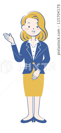 穿西裝的女人給予指導，全身 3C 115704178