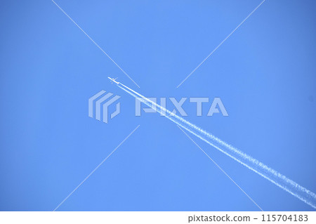 Blue sky and airplane cloud Blue sky and airplane cloud 115704183