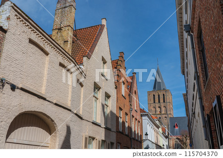 Belgium Bruges canal cityscape Belgium Bruges canal cityscape 115704370