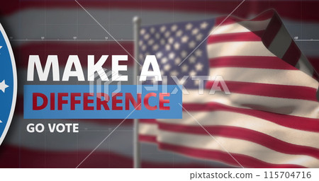 Image of make a difference text over flag of usa 115704716