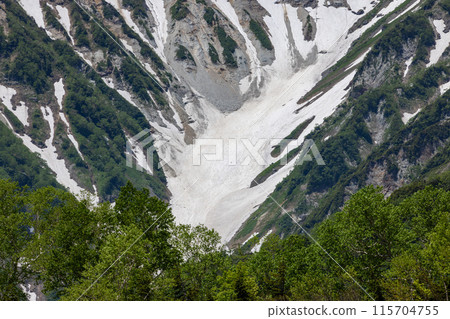 夏季從長野縣看到的雄偉的北大雪山脈 115704755
