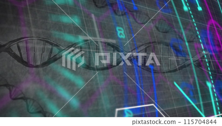 Image of scope scanning over dna strand 115704844