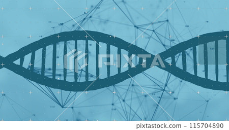 Image of data processing over dna strand 115704890