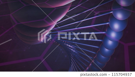 Image of shapes over dna strand Image of shapes over dna strand 115704937