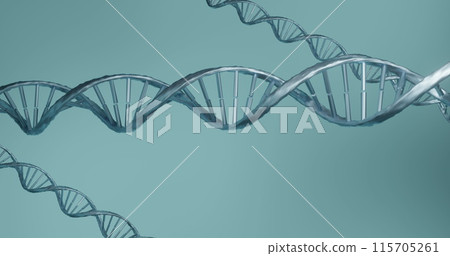 Digital clock ticking over dna structures spinning against blue background Digital clock ticking over dna structures spinning against blue background 115705261