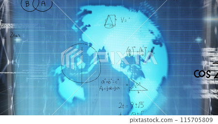 Image of data processing over server room 115705809