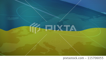 Image of radar over flag of ukraine Image of radar over flag of ukraine 115706055