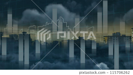 Image of 6g text, data processing and scopes scanning on screens over cityscape Image of 6g text, data processing and scopes scanning on screens over cityscape 115706262