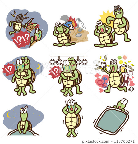 Illustration set for PTSD, trauma, domestic violence, anxiety, etc. 115706271