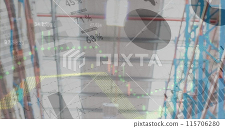 Image of data processing over empty warehouse Image of data processing over empty warehouse 115706280