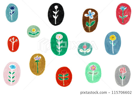 Hand-drawn illustration flower set 115706602