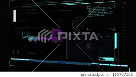 Image of 3d car drawing with scope scanning and data processing Image of 3d car drawing with scope scanning and data processing 115707198