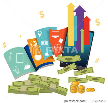 Financial Growth and Education Illustration Financial Growth and Education Illustration 115707346