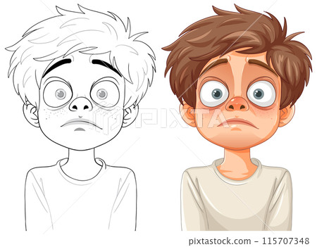Surprised Boy Vector Illustration 115707348
