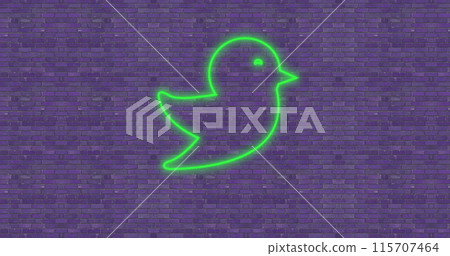 Image of a red thumbs down neon sign on brick wall 4k Image of a red thumbs down neon sign on brick wall 4k 115707464