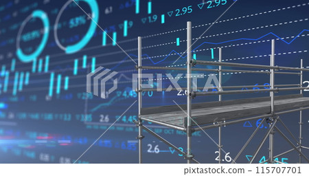 Image of financial data processing over scaffolding Image of financial data processing over scaffolding 115707701