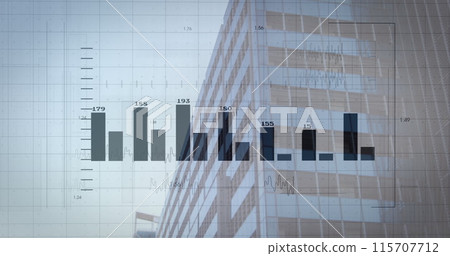 Image of financial data processing over cityscape Image of financial data processing over cityscape 115707712