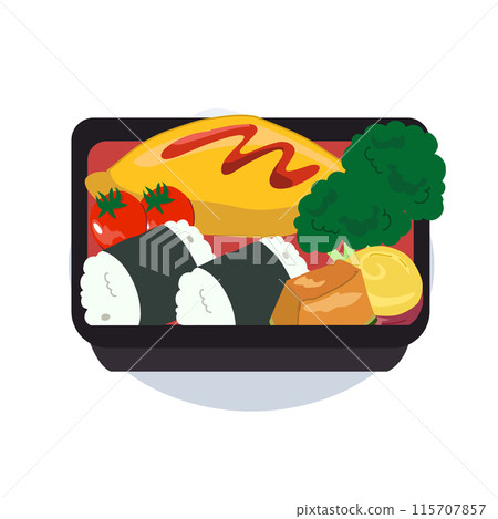 Cute kawaii Cartoon Style of Japanese Cuisine Bento Box 115707857