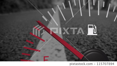 Image of fuel level over road Image of fuel level over road 115707894