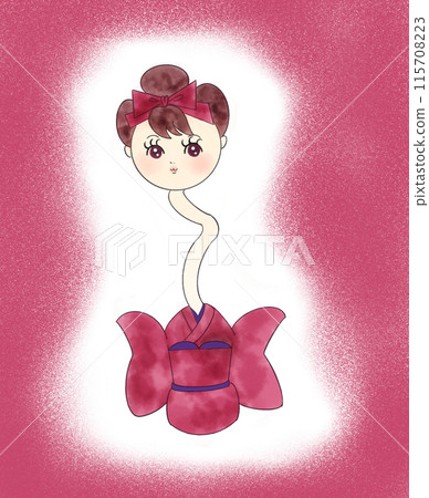 Illustration of a cute Rokurokubi Illustration of a cute Rokurokubi 115708223