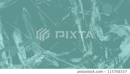 Image of organic paint brush strokes moving over mid green background Image of organic paint brush strokes moving over mid green background 115708337