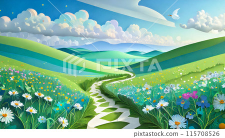 草原小路，生成AI AI影像 115708526